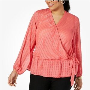 INC International Concepts Clip Dot Wrap Top 2X NEW